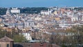 Rome Italy - The view of the city from Janiculum hill and terrace, with Vittoriano, TrinitÃÂ  dei Monti church and Quirinale Royalty Free Stock Photo